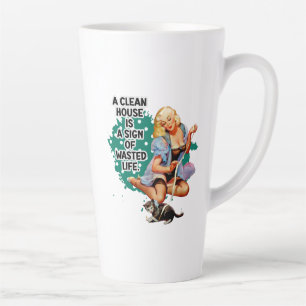 Caneca De Café Latte Arte Engraçada Retro Familiar Humor Pin-up