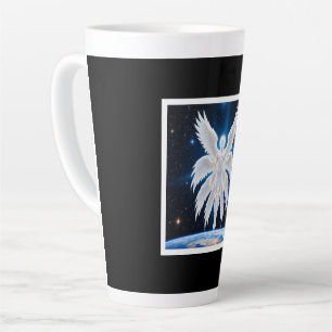 Caneca De Café Latte Arte Fantasia de Guardião Celestial