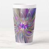 Arte floral abstrata fractal colorida e energética