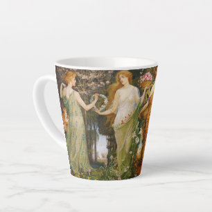 Caneca De Café Latte Arte Floral da Deusa das Quatro Estações Vitoriana