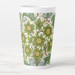 Caneca De Café Latte Arte Floral William Morris Orchard Green