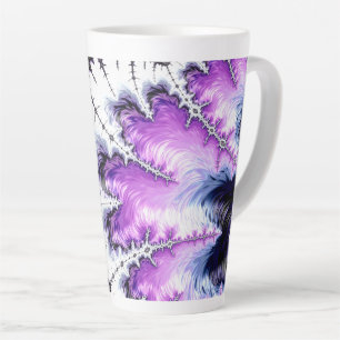 Caneca De Café Latte Arte Fractal de Gradiente Colorido Moderno