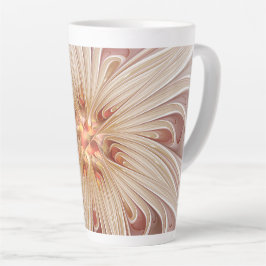 Caneca De Café Latte Arte Fractal do Pastel de Pêssego abstrato Moderno