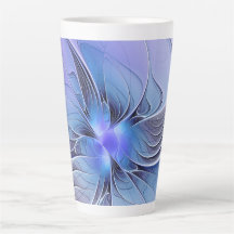 Arte fractal moderna abstrata azul lavanda