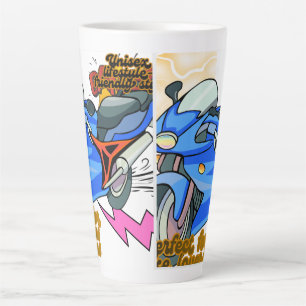 Caneca De Café Latte Arte Gráfico Minimalista de Bicicleta