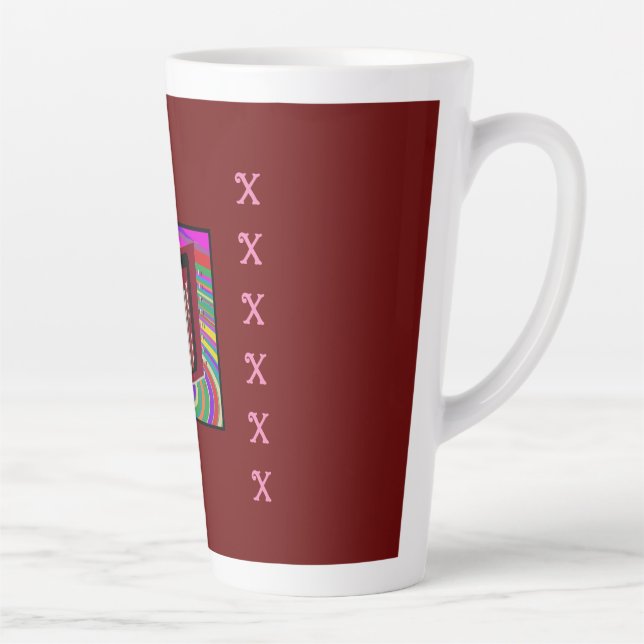Caneca De Café Latte Arte hippy stripes calça ultra moderna (Direita)