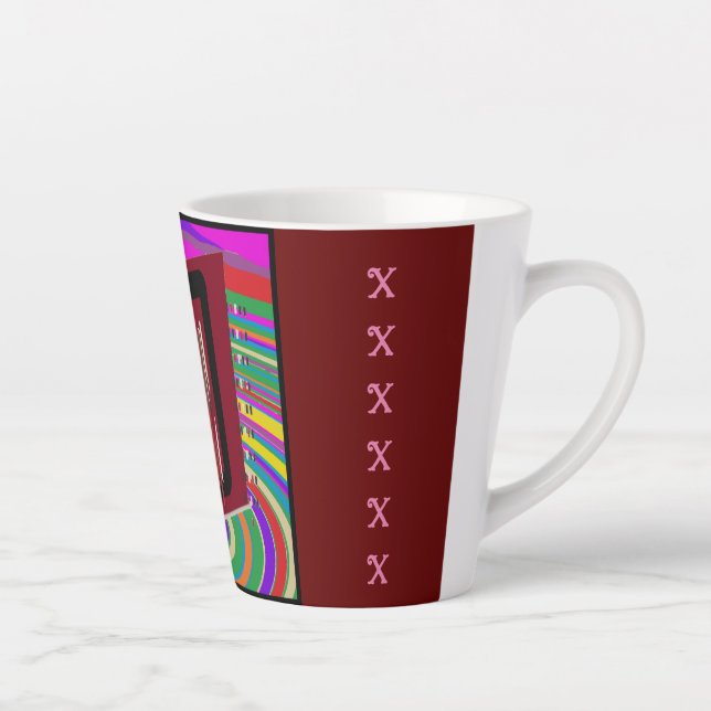 Caneca De Café Latte Arte hippy stripes calça ultra moderna (Direita)