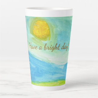 Caneca De Café Latte Arte Ingênua Caprichosa Sol Paisagem