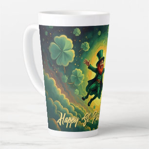 Caneca De Café Latte Arte Mágico do Dia de São Patrício com Leprechaun