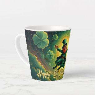 Caneca De Café Latte Arte Mágico do Dia de São Patrício do Leprechaun