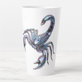 Caneca De Café Latte Arte Mecânica Escorpião Cibernético Iridescente