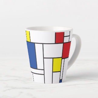 Caneca De Café Latte Arte Moderna De Stijl Geométrica Minimalista Mondr