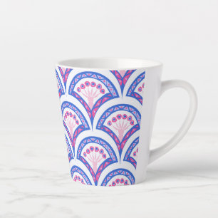 Caneca De Café Latte Arte Ornamental Vintage Elegante
