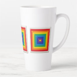 Caneca De Café Latte Arte Pop Geométrica Brilhante