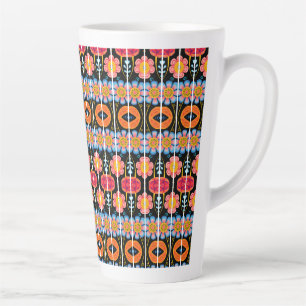 Caneca De Café Latte Arte Popular Floral Moderna