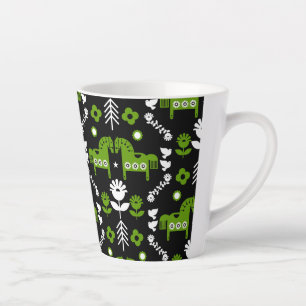 Caneca De Café Latte Arte popular sobre cavalos escandinavos