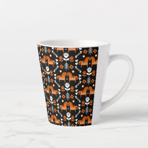Caneca De Café Latte Arte popular sobre cavalos escandinavos