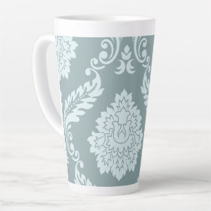 Caneca De Café Latte Arte Rococó Damask I Azul Ovo de Pato+Turquesa