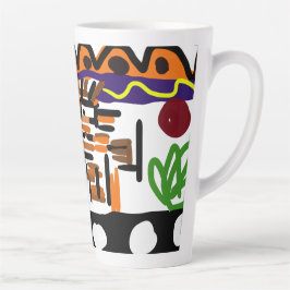 Caneca De Café Latte Arte traseira de leão