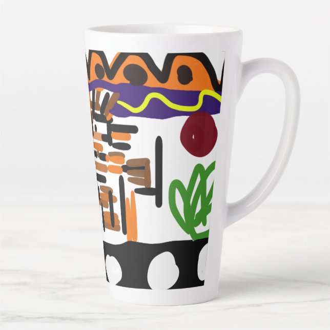 Caneca De Café Latte Arte traseira de leão (Direita)