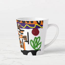 Caneca De Café Latte Arte traseira de leão