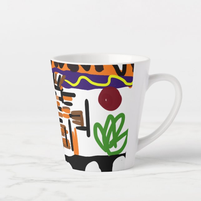 Caneca De Café Latte Arte traseira de leão (Direita)