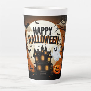 Caneca De Café Latte Arte vintage feliz Halloween