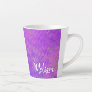 Caneca De Café Latte Arte Violeta Personalizada e Marmorizada