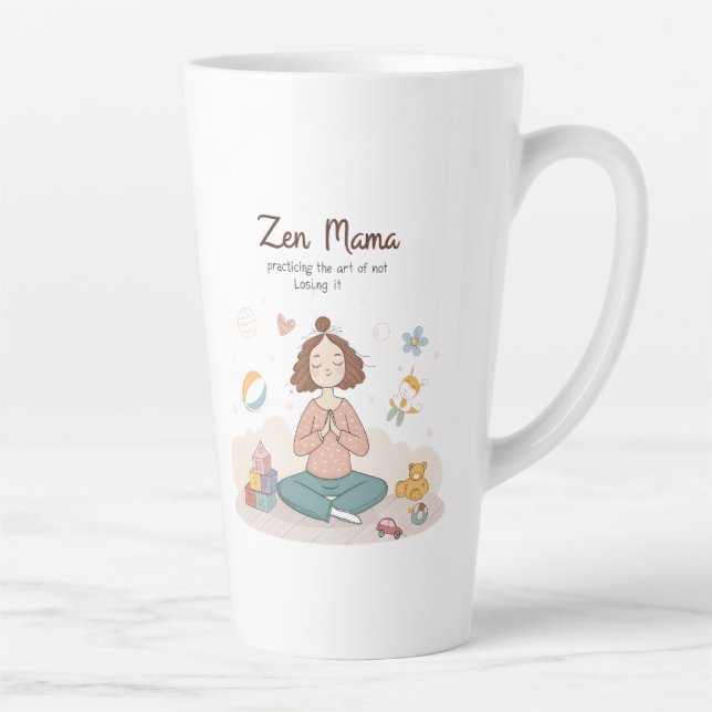 Caneca De Café Latte Arte Zen Mãe Calma Maternidade (Direita)