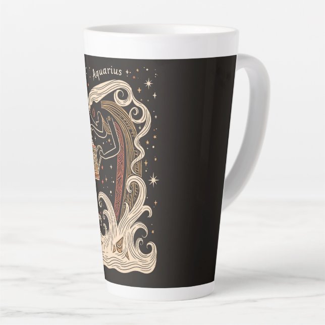 Caneca De Café Latte Arte Zodiac Celestial de Mug Latte (Ângulo direito)