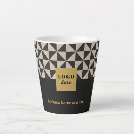 Caneca De Café Latte Artesanato preto Duo e cinza - Logotipo comercial