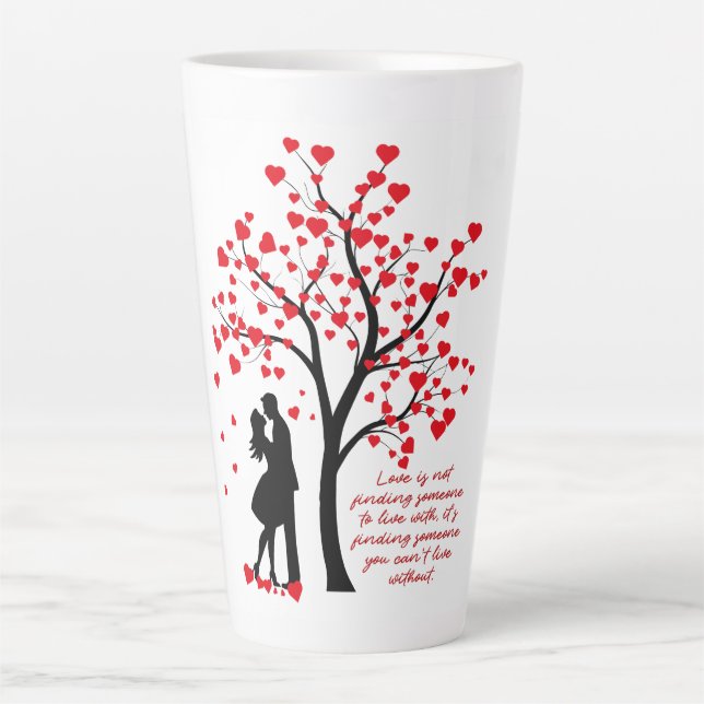 Caneca De Café Latte Árvore de amor (Frente)