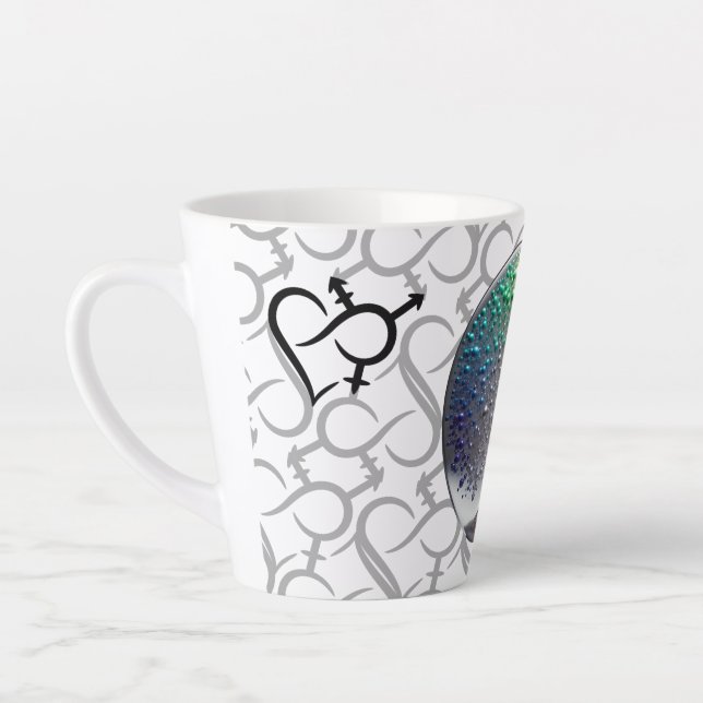 Caneca De Café Latte Árvore de esfera de PRIDE de Prata vibrante (Esquerda)