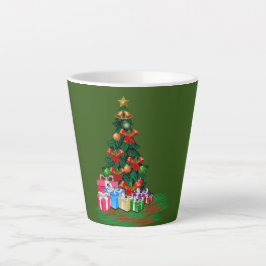 Caneca De Café Latte Árvore de Natal 2021 - Lata Verde