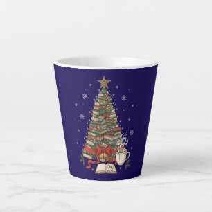 Caneca De Café Latte Árvore de Natal Aconchegante para Leitores e Amant