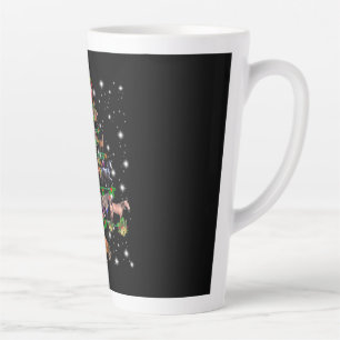 Caneca De Café Latte Árvore De Natal De Cavalo Coberta Por Lâmpada De L