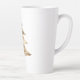 Caneca De Café Latte Árvore de Natal Dourada