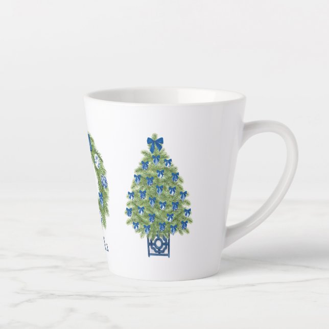 Caneca De Café Latte Árvore de Natal e Grinalda em Chinoiserie (Direita)