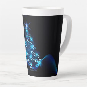 Caneca De Café Latte Árvore de Natal estilizada e brilhante da Slippery