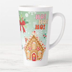 Caneca De Café Latte Árvore de Natal Festiva com gif de Design de Inver