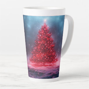 Caneca De Café Latte Árvore de Natal Festiva com gif de Design de Inver