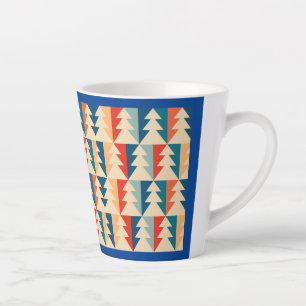Caneca De Café Latte árvore de natal funky retro design dos anos 70