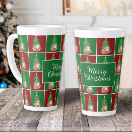 Caneca De Café Latte Árvore de Natal | PAPAIS NOEIS | verde-vermelho pe