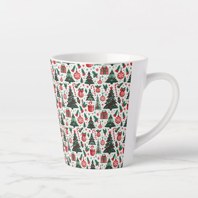 Caneca De Café Latte Árvore de Natal, presentes, cana doce (Direita)