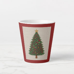 Caneca De Café Latte árvore de natal quítica festiva russa de férias