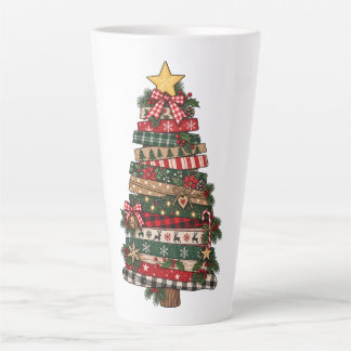 Caneca De Café Latte Árvore de Natal Rústica