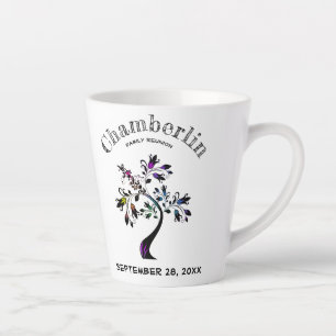 Caneca De Café Latte Árvore Floral de Multicores da Tendência de Reun