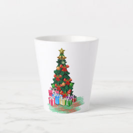 Caneca De Café Latte Árvore Natal 2021 - Lata Branca