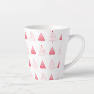 Caneca De Café Latte Árvores de Natal Rosa