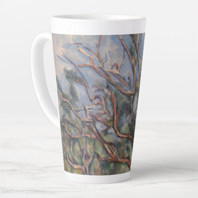 Caneca De Café Latte Árvores e Estrada, Paisagem Pós-Impressionista (Ângulo esquerdo)